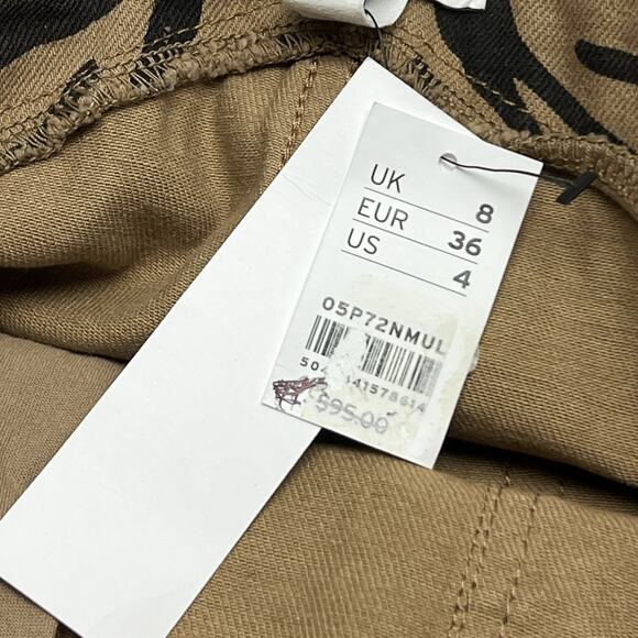 Topshop Moto Zebra Print Denim Overalls Size 4 NWT $95 Wide Leg Cropped Fray - Picture 8 of 12